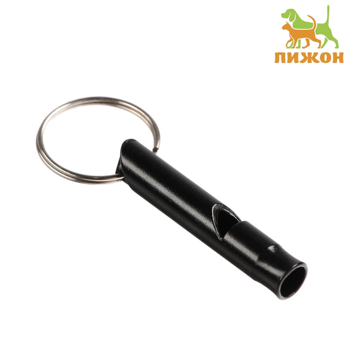 Свисток металлический малый для собак, 4,6 х 0,8 см, черный