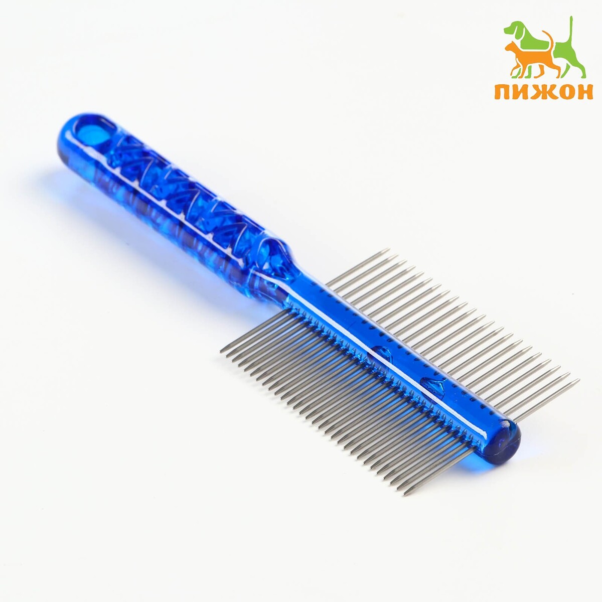 Расческа для шерсти щетка шерсти с удлиненными силиконовыми зубцами и массажным эффектом 9 8 х 18 5 голубая