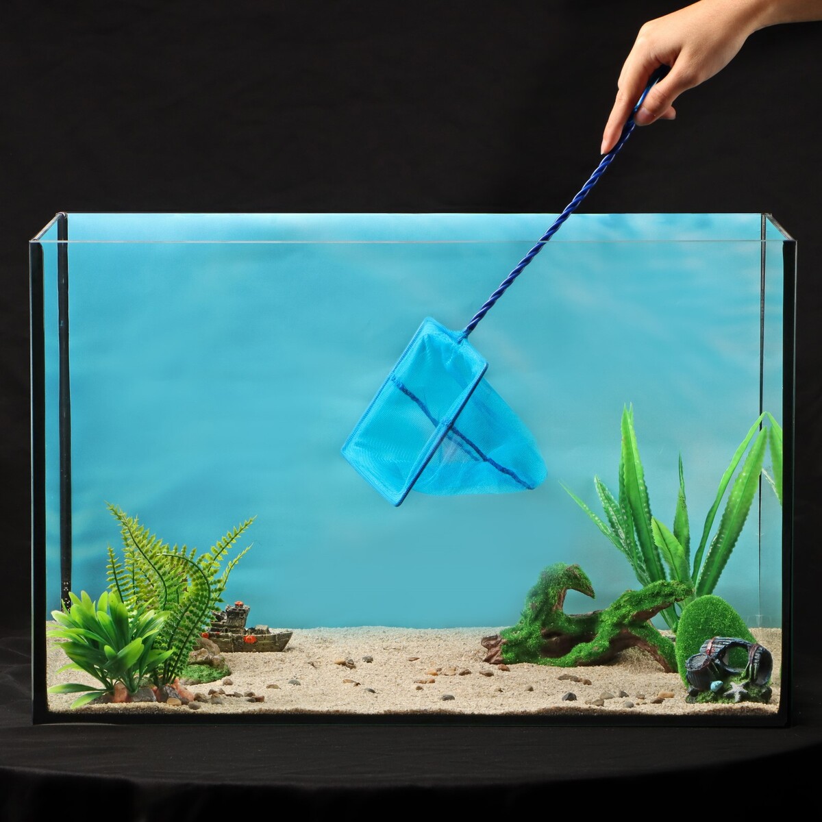 Сачок аквариумный 15 см, синий No brand