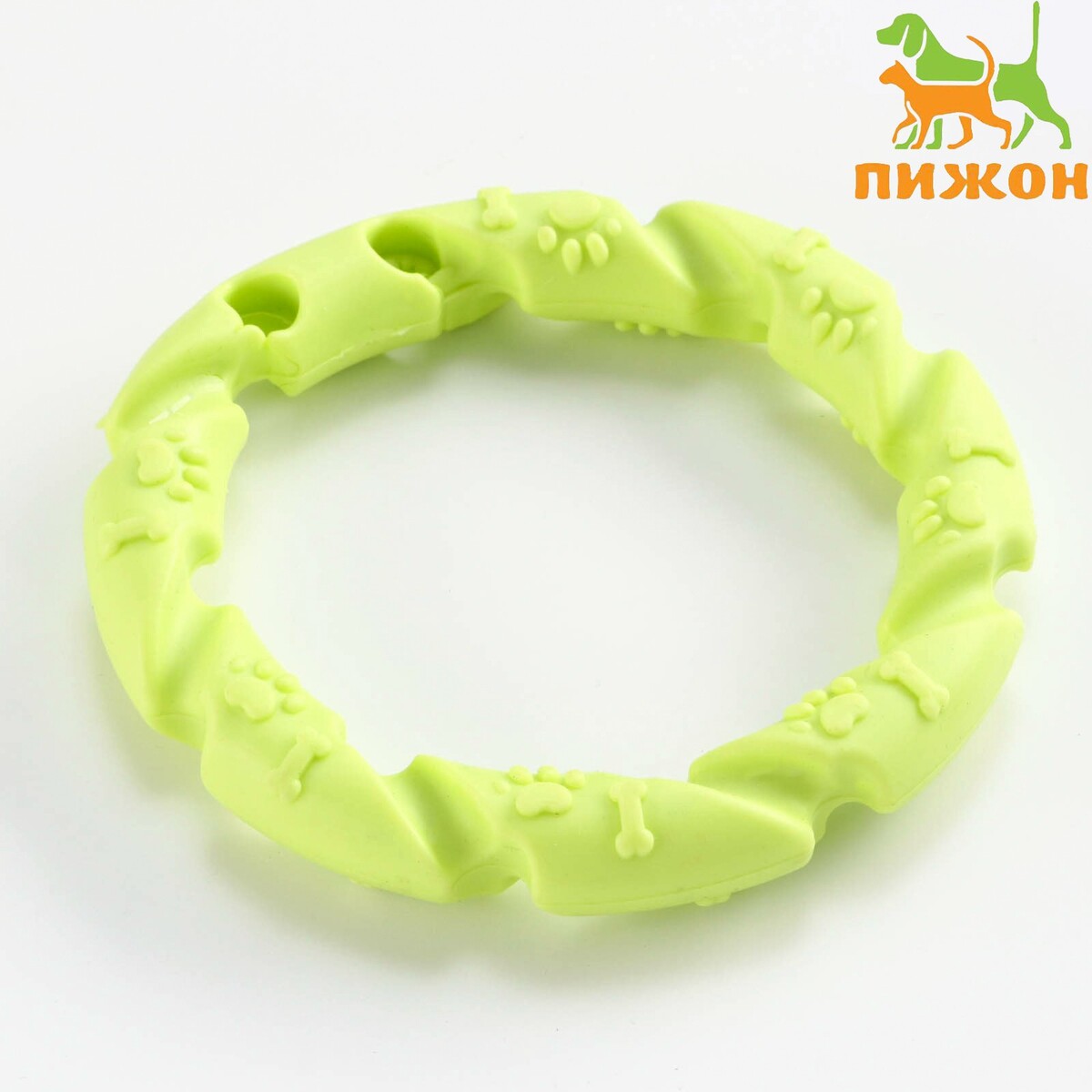 Игрушка жевательная для собак кольцо рельефное из термопластичной резины не тонет 9 5 см оранжевое