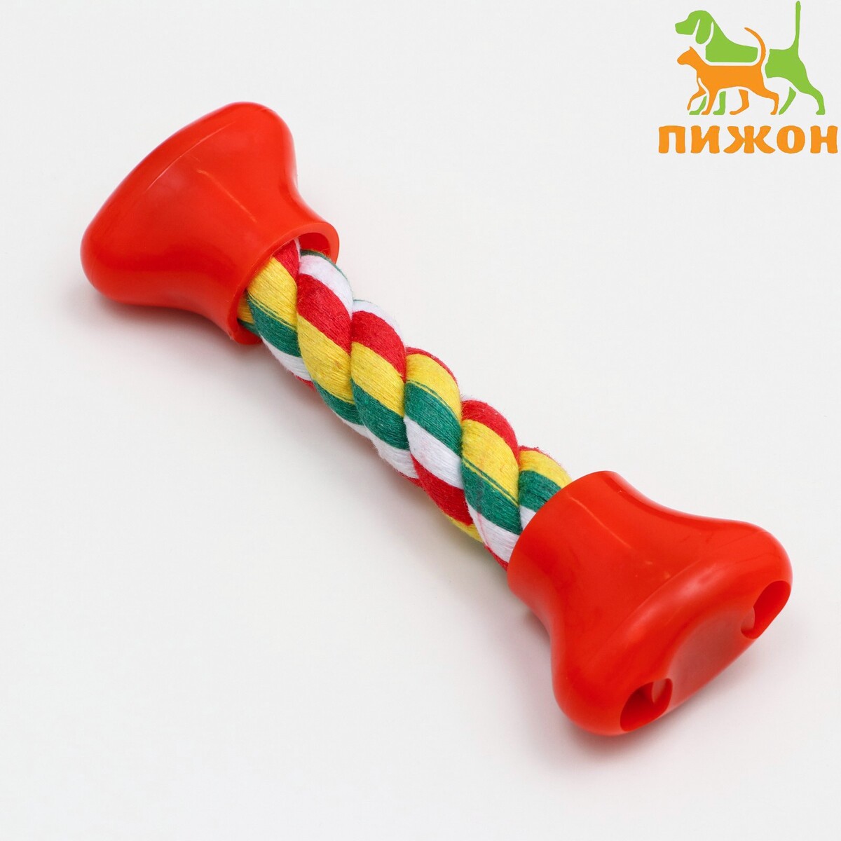 Игрушка канатная игрушка канатная с косточкой до 150 г до 40 см красно бело зеленая