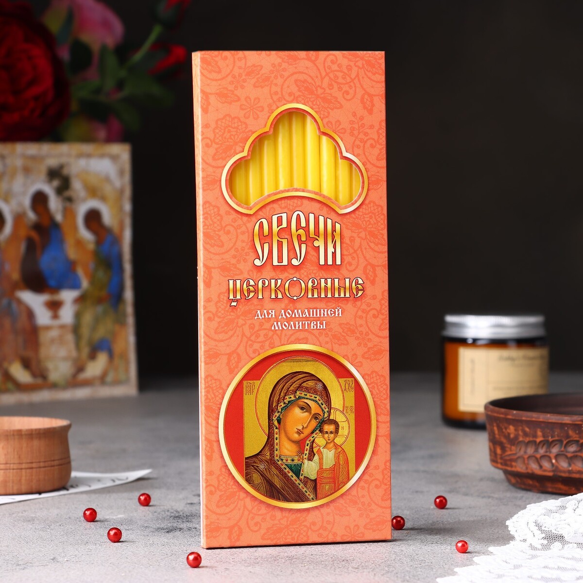 Набор свечей церковных кольчугинский мельхиор набор детский посеребренный икона казанская божья матерь и ложка ангел футляр