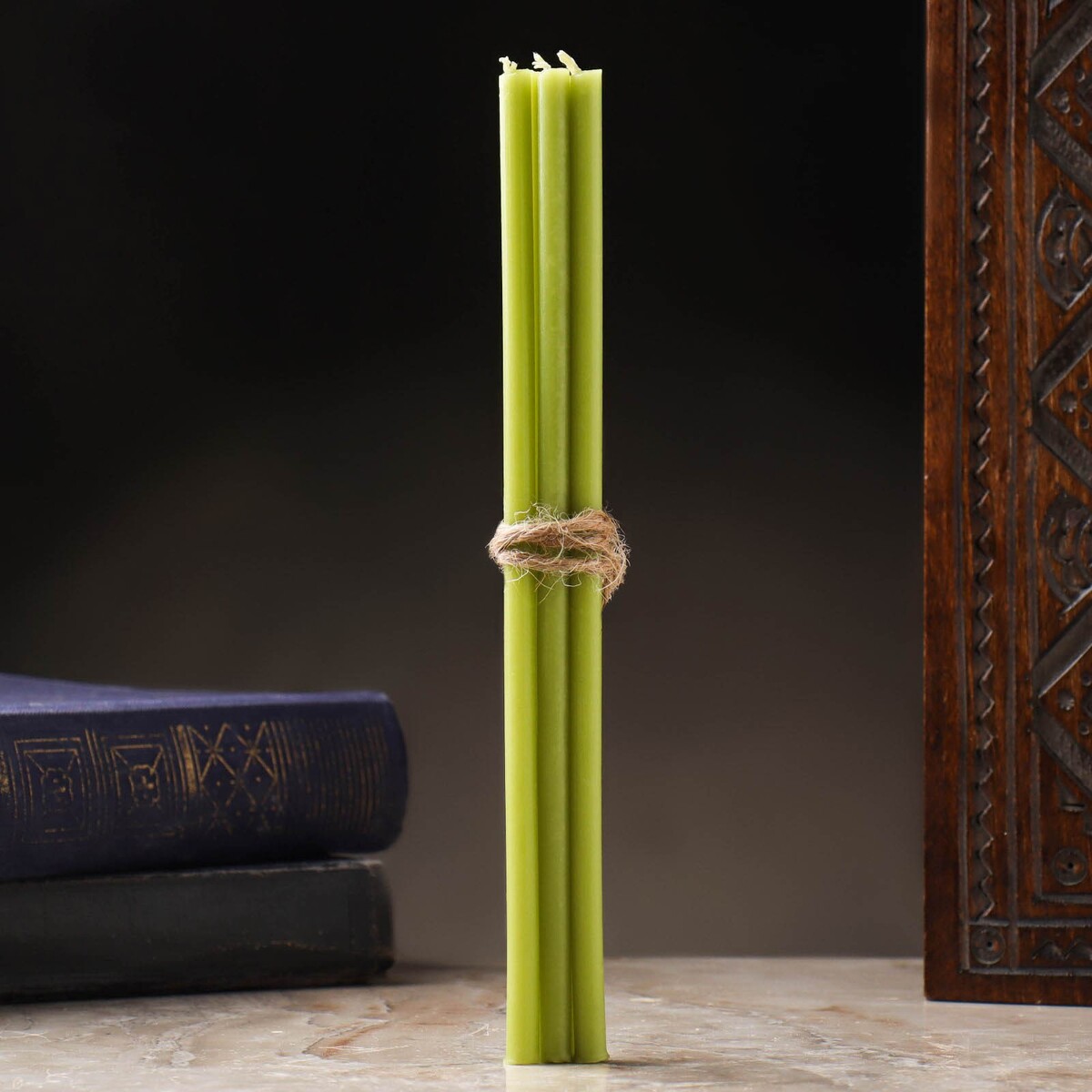 Свечи ритуальные , 15 см, 5 штук, зеленые свечи чайные ароматические 6 штук арабика