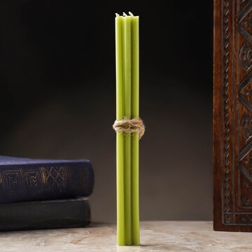 Свечи ритуальные , 15 см, 5 штук, зелены