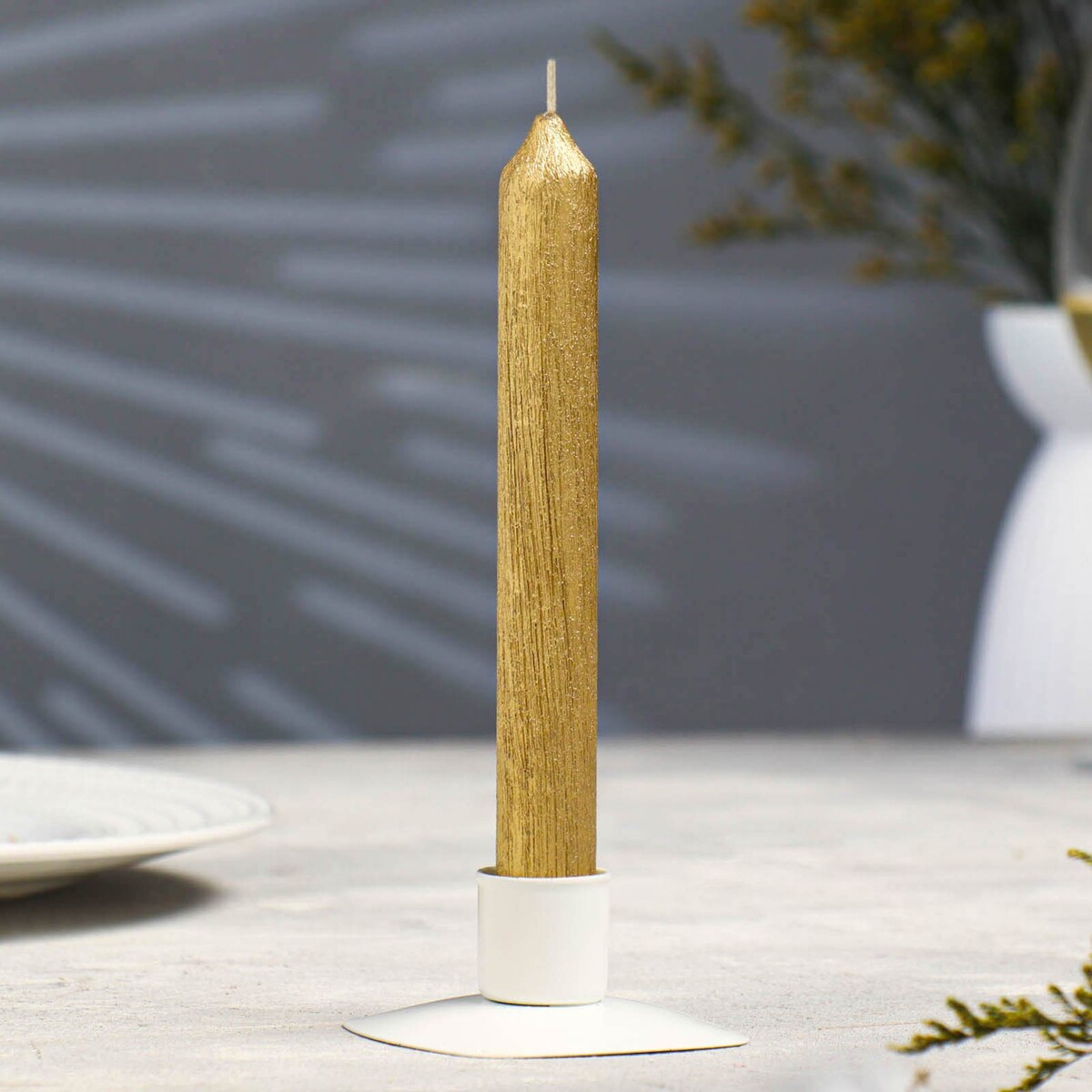 Свеча античная свеча античная 2 3х 25 см лакированная золотой металлик