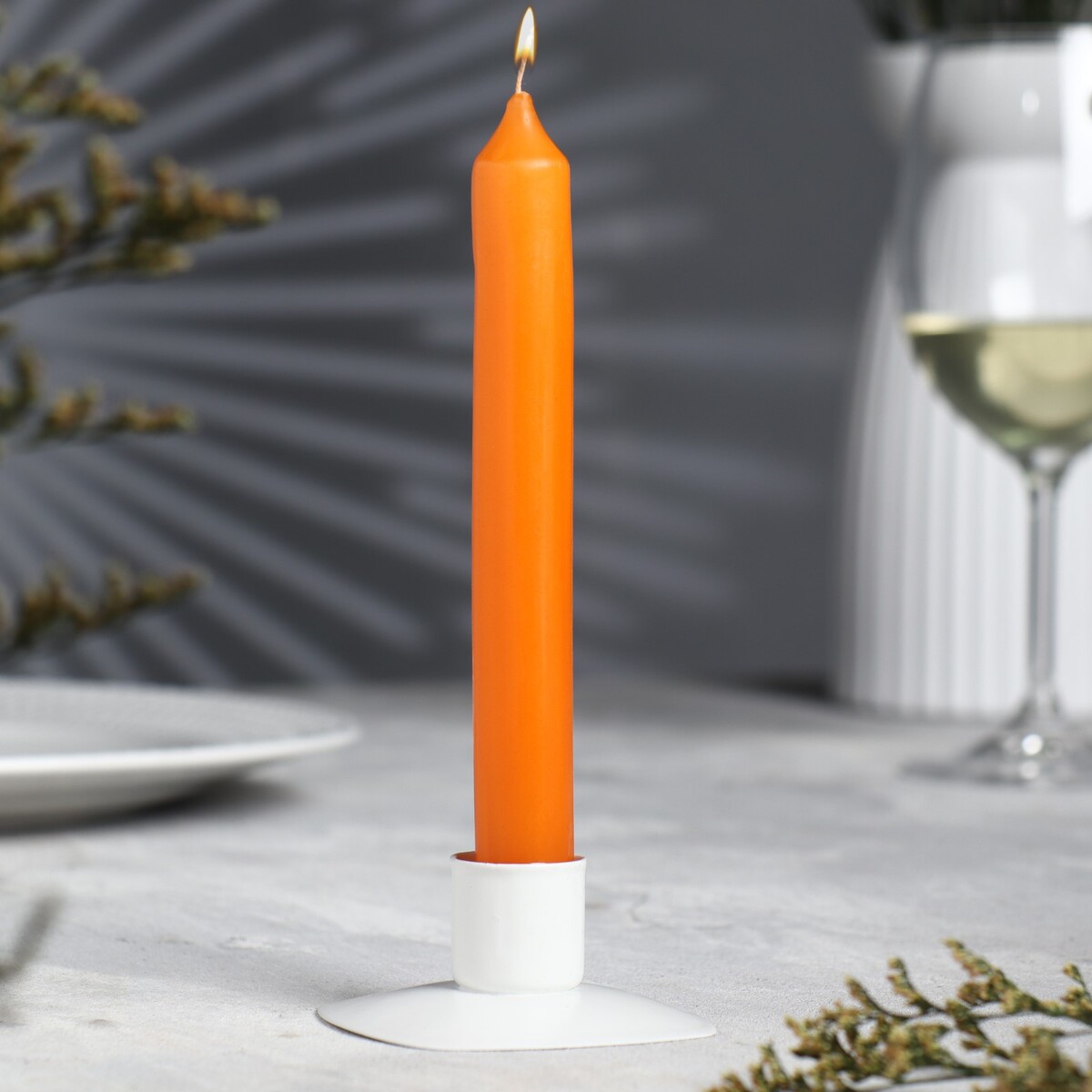 Свеча столовая ароматическая подсвечник декоративный стекло 1 свеча 7 5х9 5 см y3 1391
