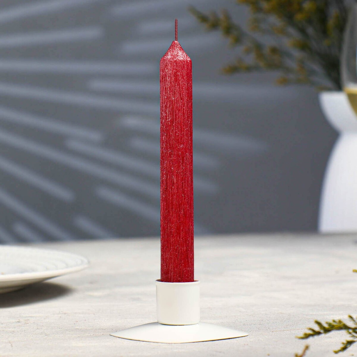 Свеча античная свеча витая 2 2х 25 см лакированная красная