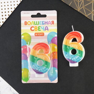 Свеча для торта, цифра 6