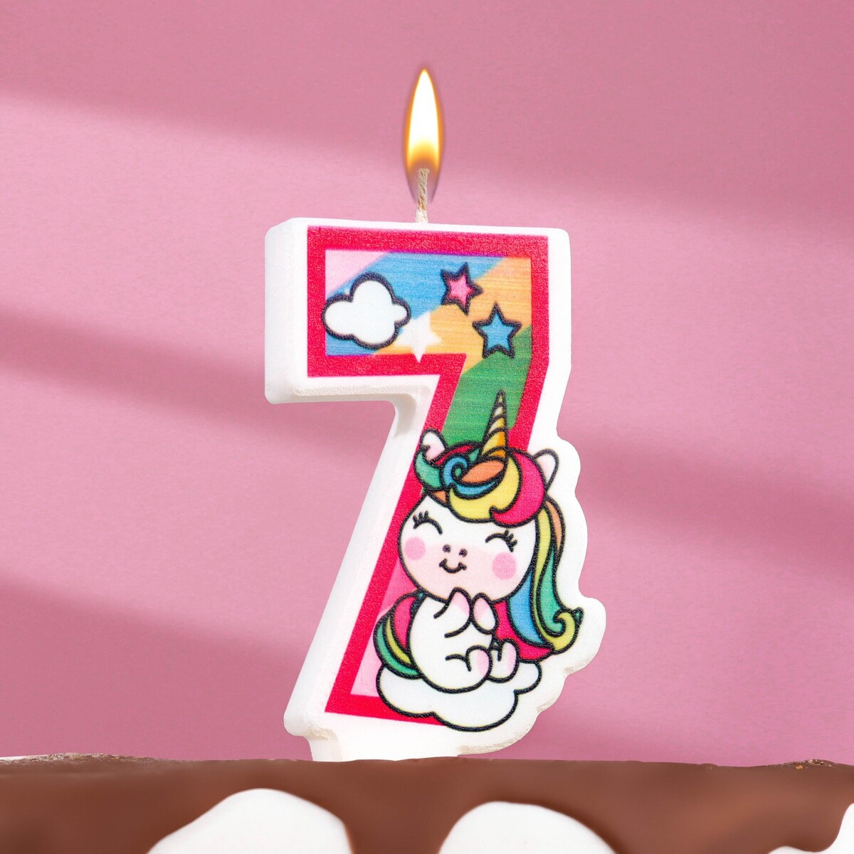 Свеча в торт свеча в торт единорог с шариком цифра 8 розовый 6 5 см
