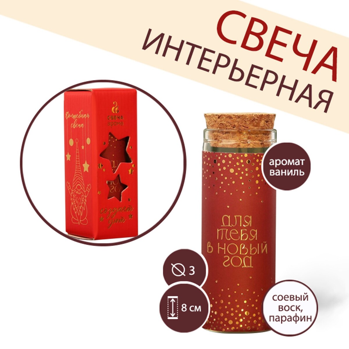 

Новогодняя свеча в колбе