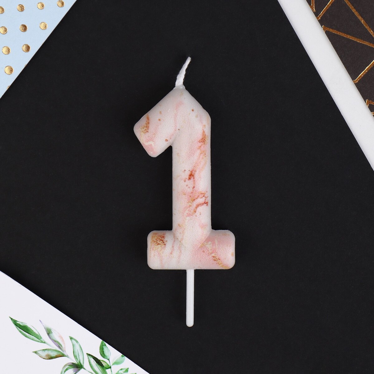 

Свеча-цифра в торт, Розовый;белый