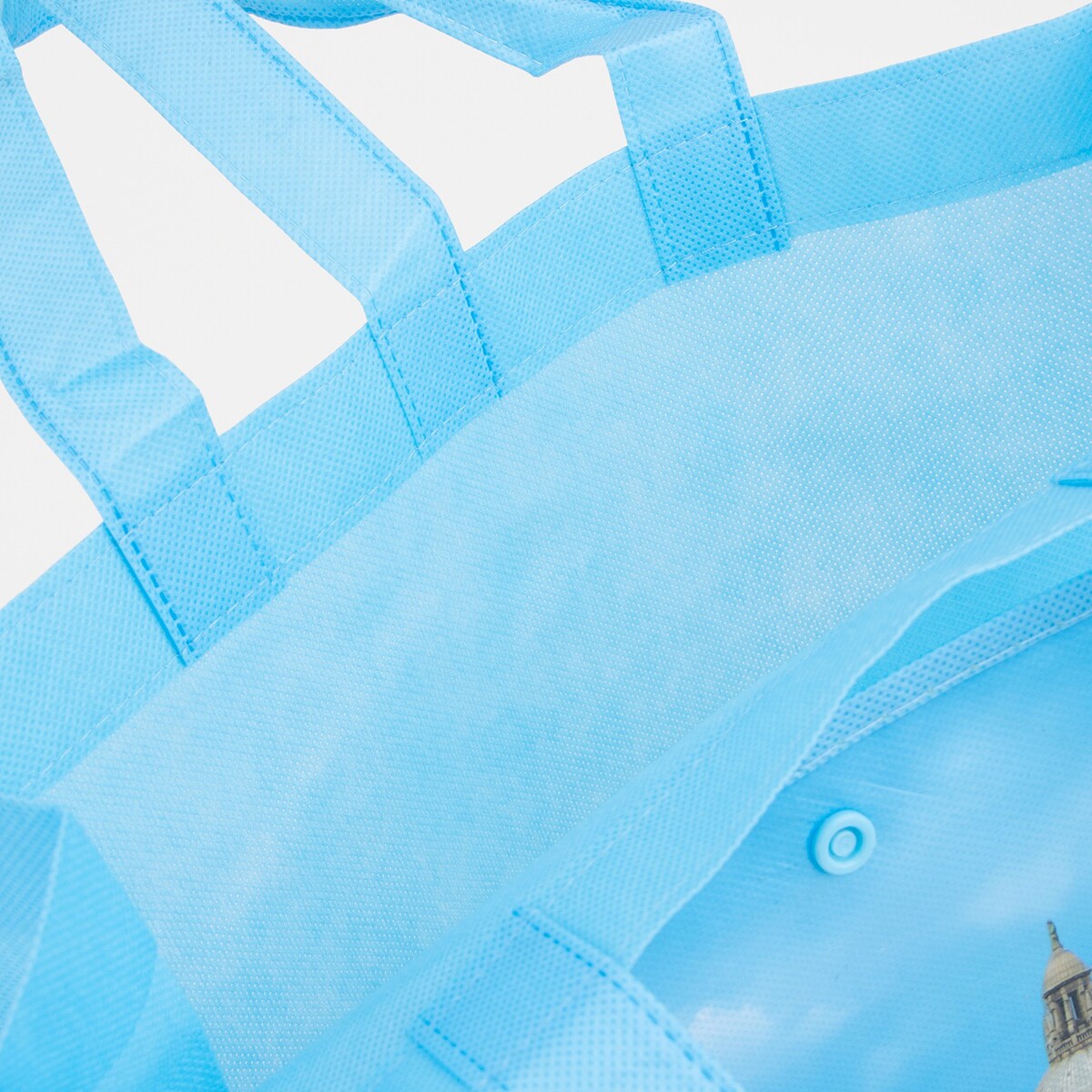 фото Сумка на кнопке, наружный карман, цвет голубой no brand