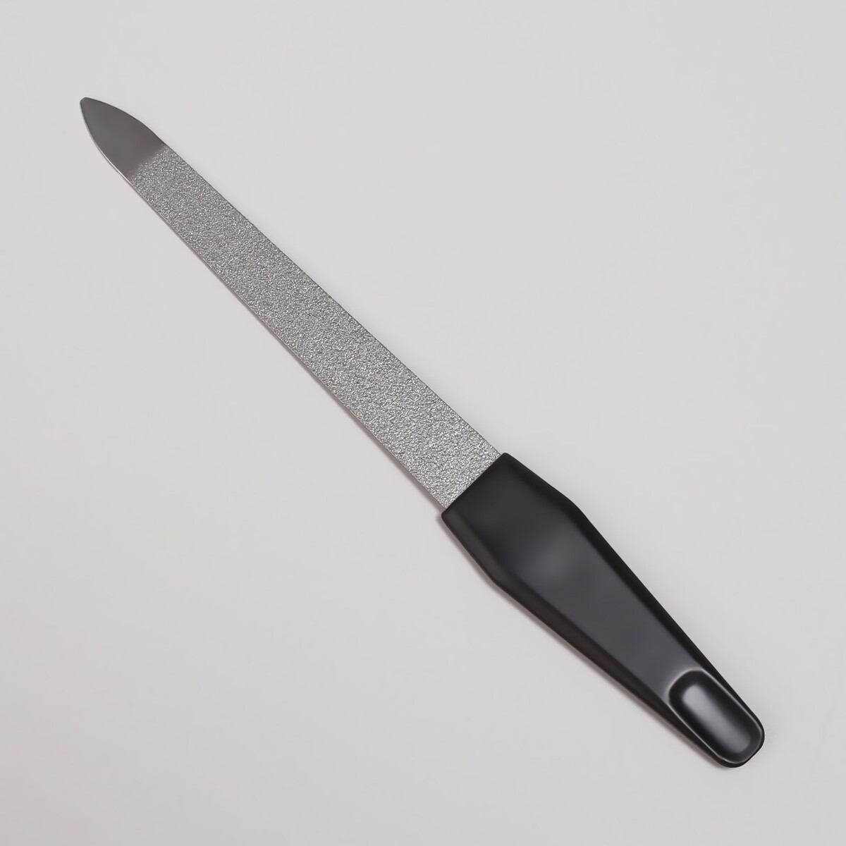 Пилка металлическая для ногтей, 12 см, на блистере, цвет серебристый/черный пилка металлическая для ногтей прорезиненная ручка 17 см серебристый