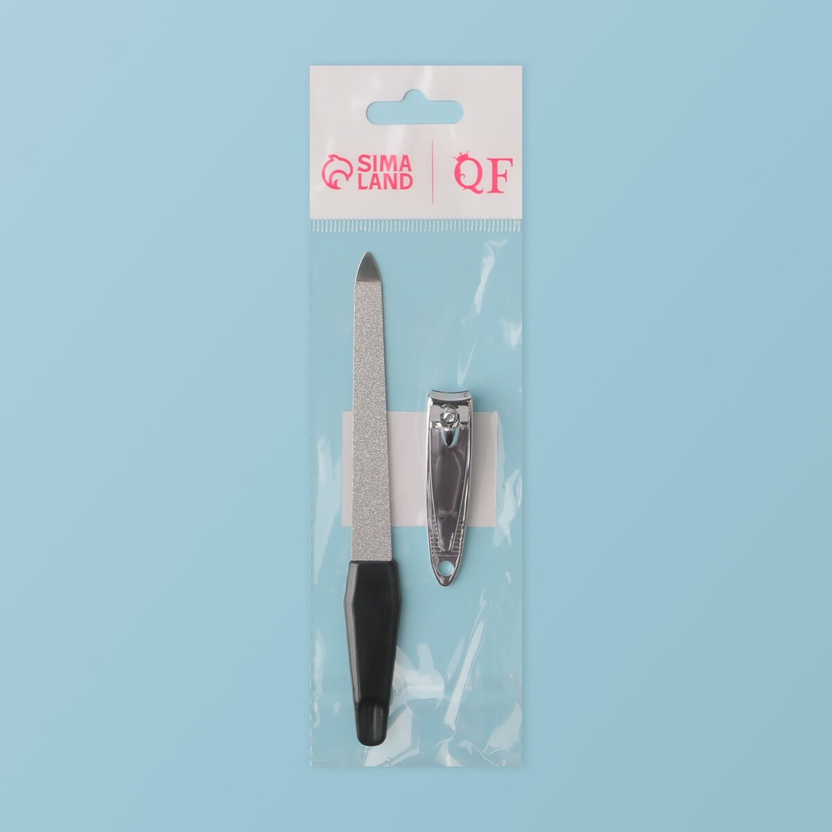 фото Набор маникюрный, 2 предмета, цвет черный/серебристый queen fair