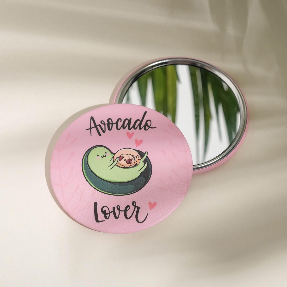

Зеркало карманное avokado lover, d=7 см, Розовый