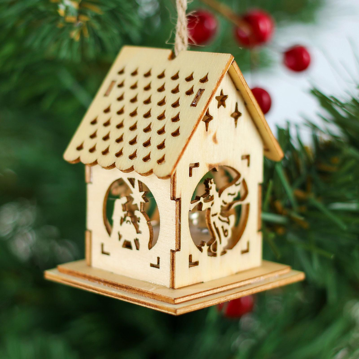 

Елочная игрушка с подсветкой, Бежевый