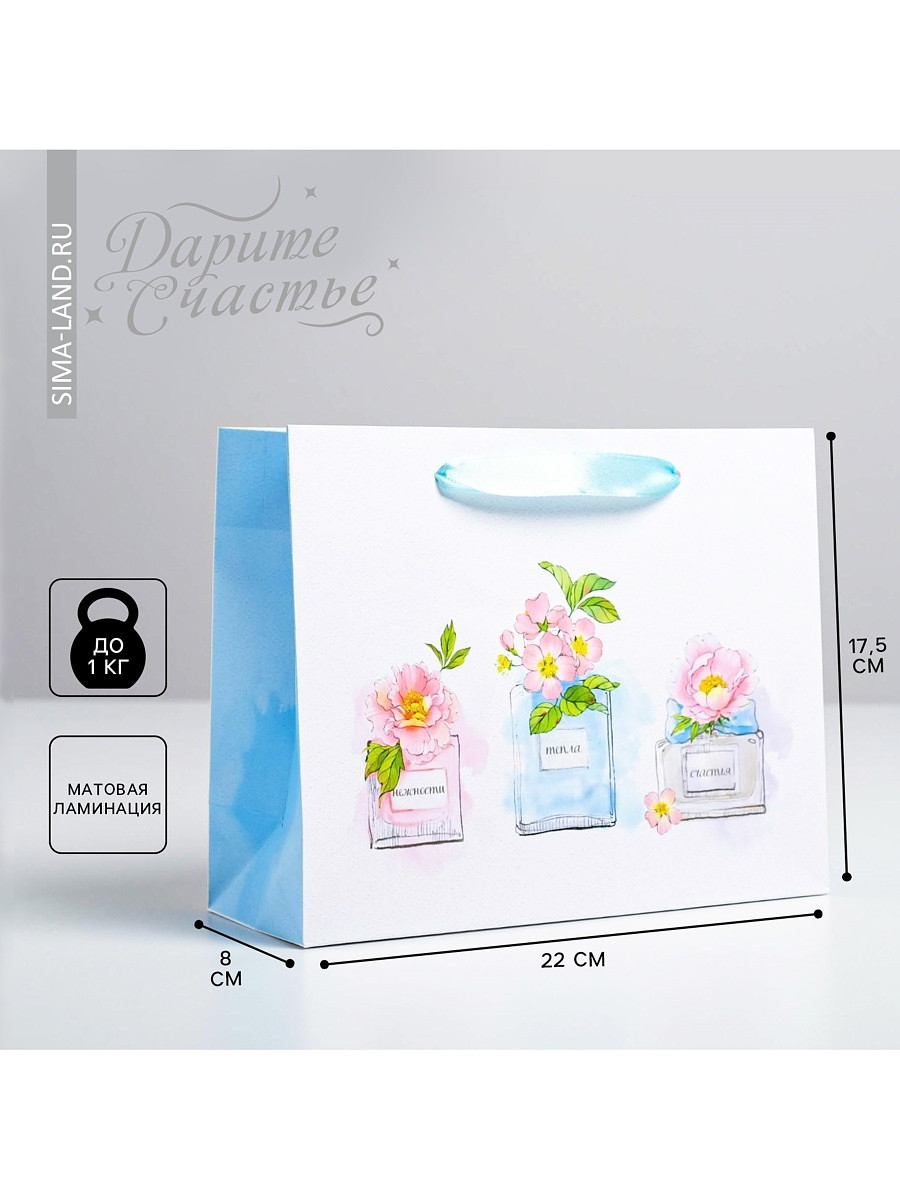 

Пакет подарочный ламинированный, упаковка,, Белый;голубой