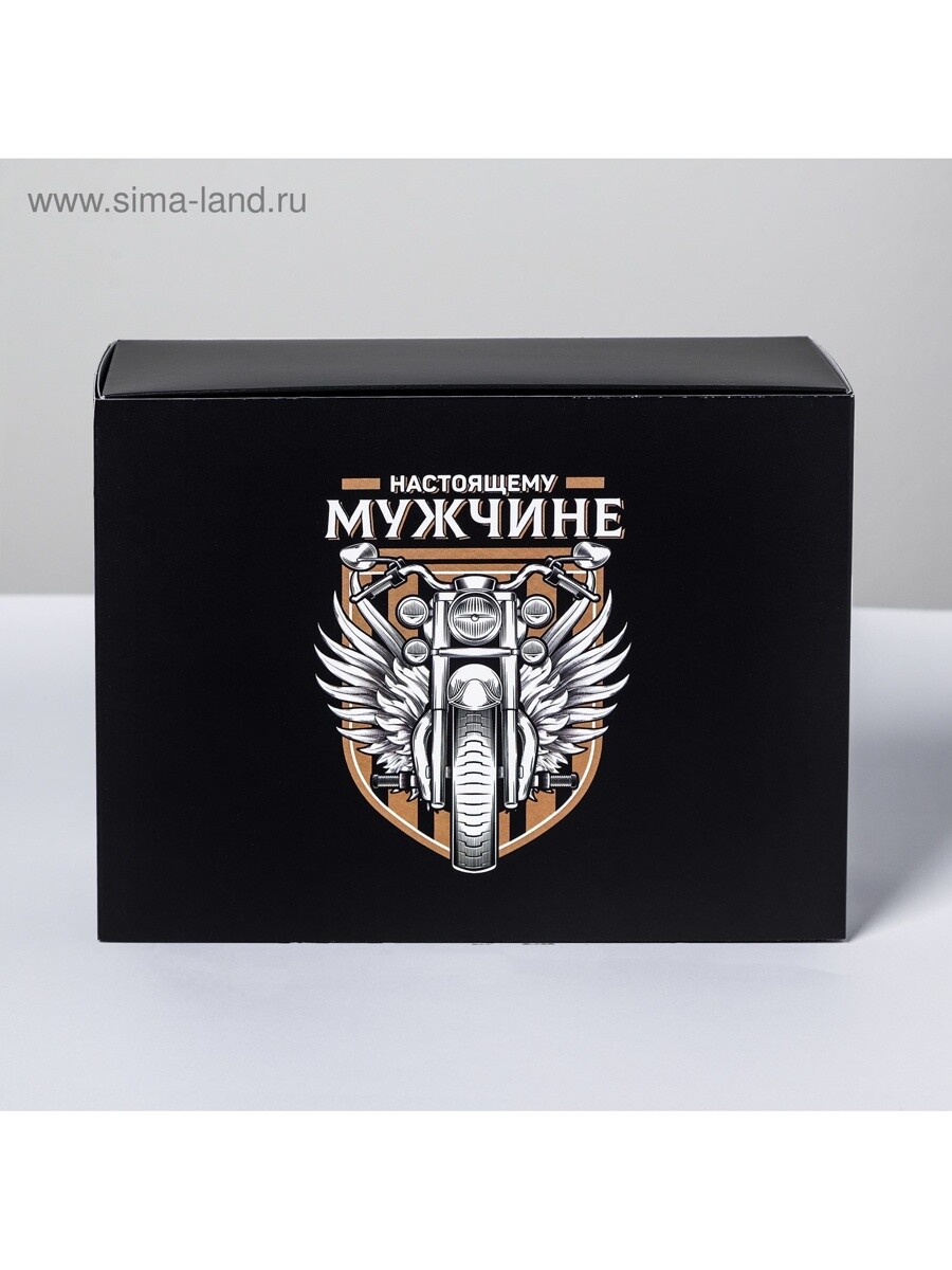 

Коробка подарочная складная, упаковка, gift for real man, 20 х 15 х 8 см, Черный