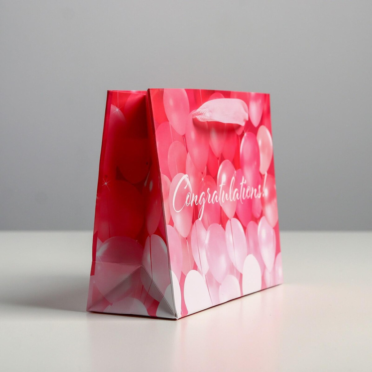 

Пакет подарочный ламинированный, упаковка,, Розовый