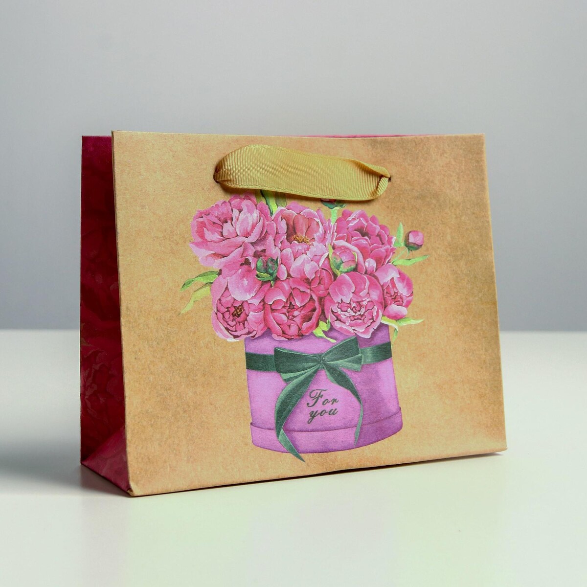 

Пакет крафтовый горизонтальный for you, s 15 х 12 х 5,5 см, Бежевый