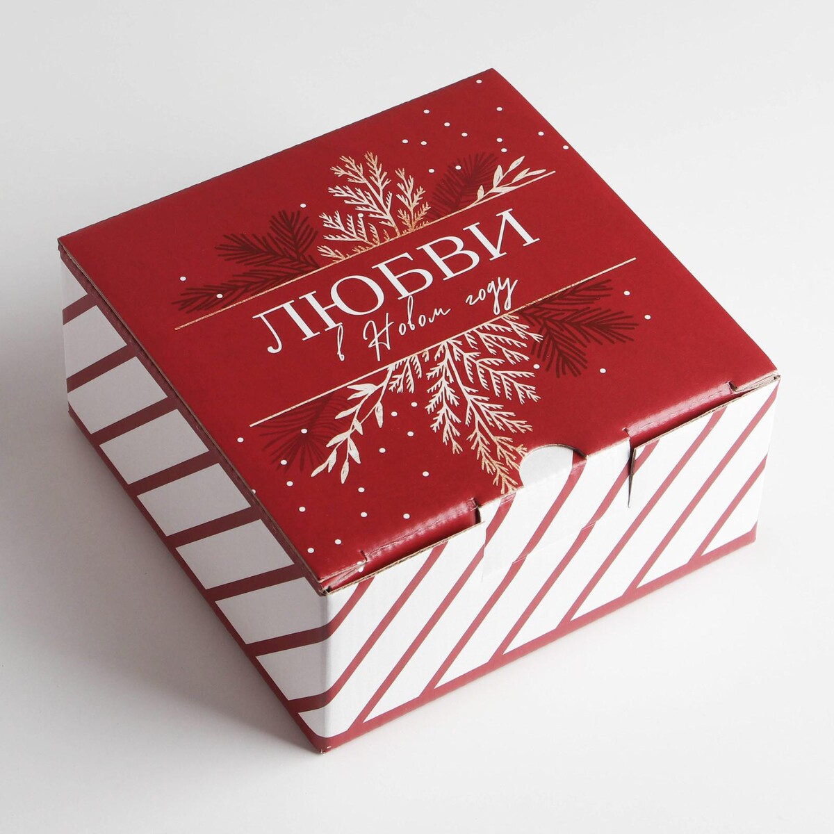 

Коробка складная, Белый;красный