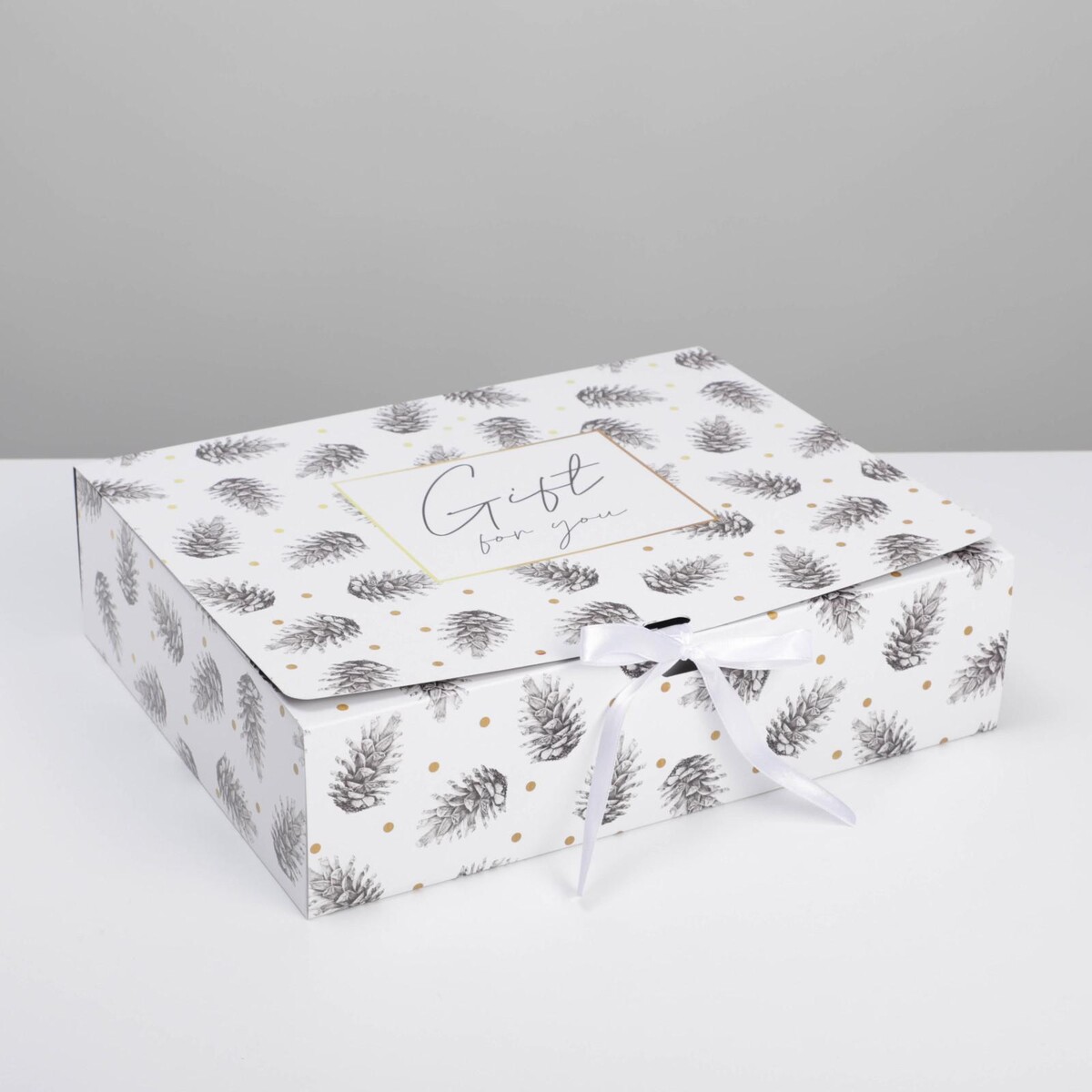 

Коробка подарочная новогодняя складная двухсторонняя winter, 31×24.5×8 см, новый год, Белый;черный