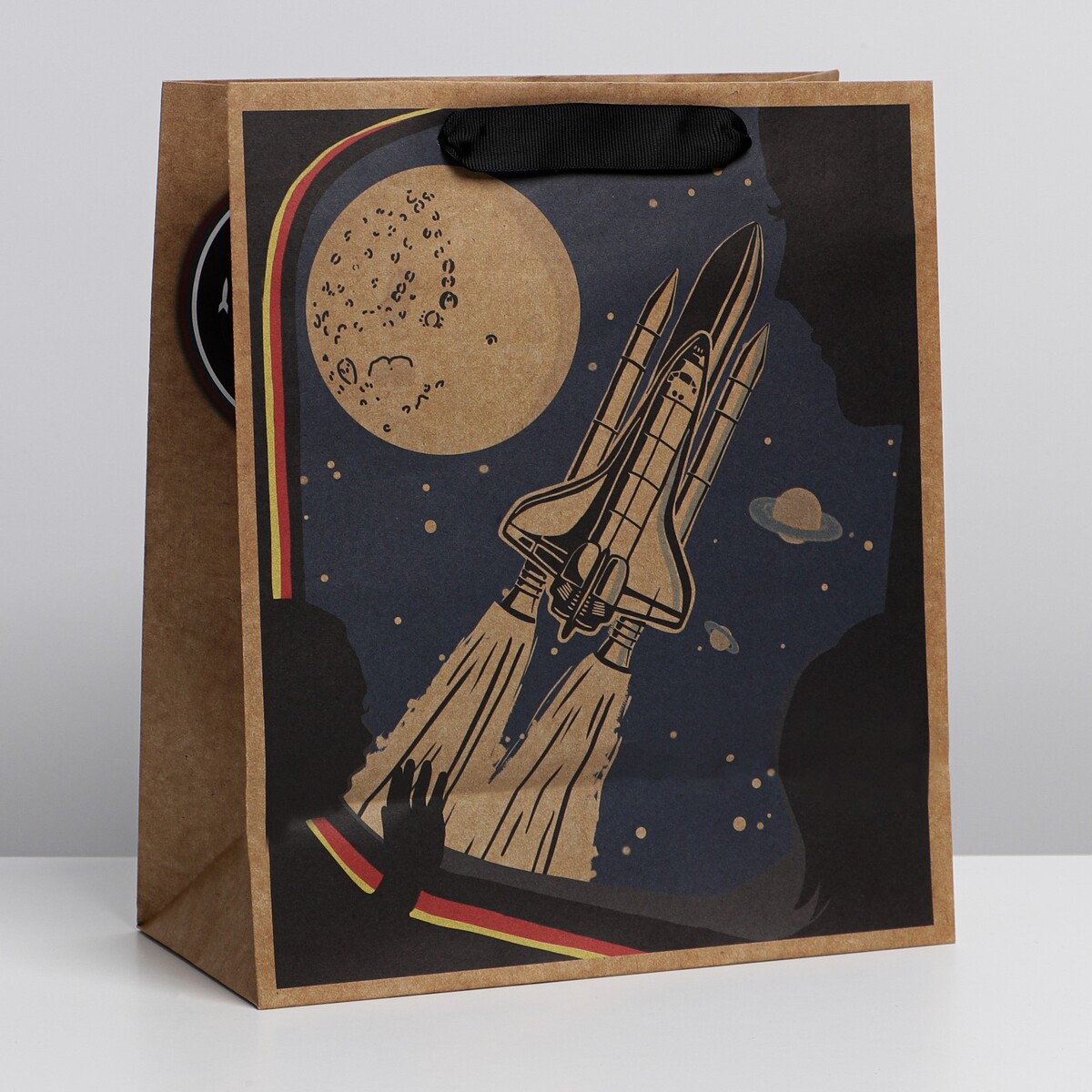 

Пакет подарочный крафтовый вертикальный, упаковка,, Черный