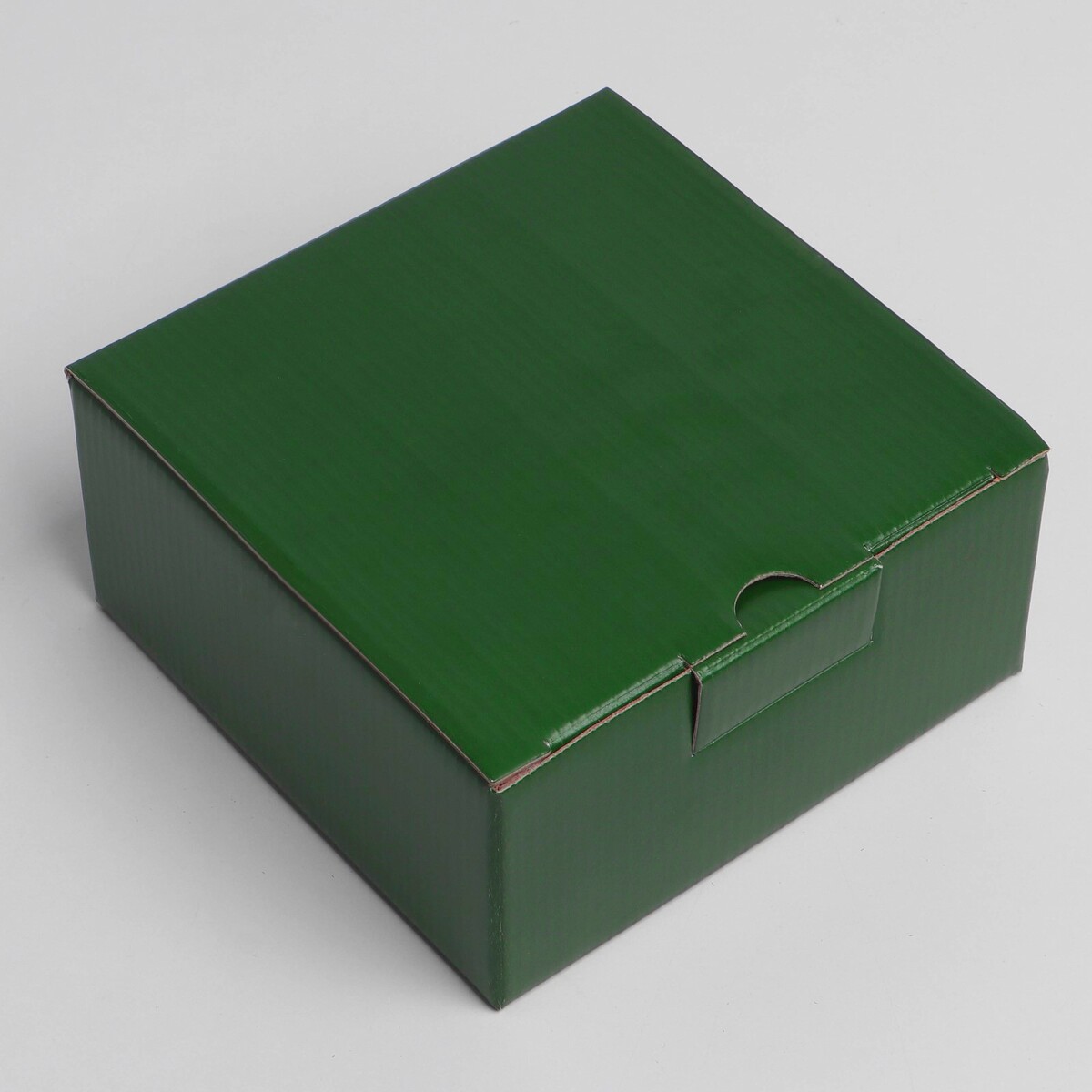 Коробка подарочная складная, упаковка, упаковка под 4 капкейка с окном зеленая 16 х 16 х 10 см