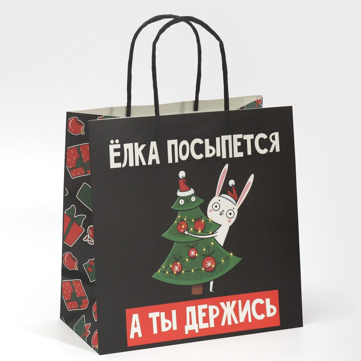 

Пакет подарочный, Зеленый;красный;черный