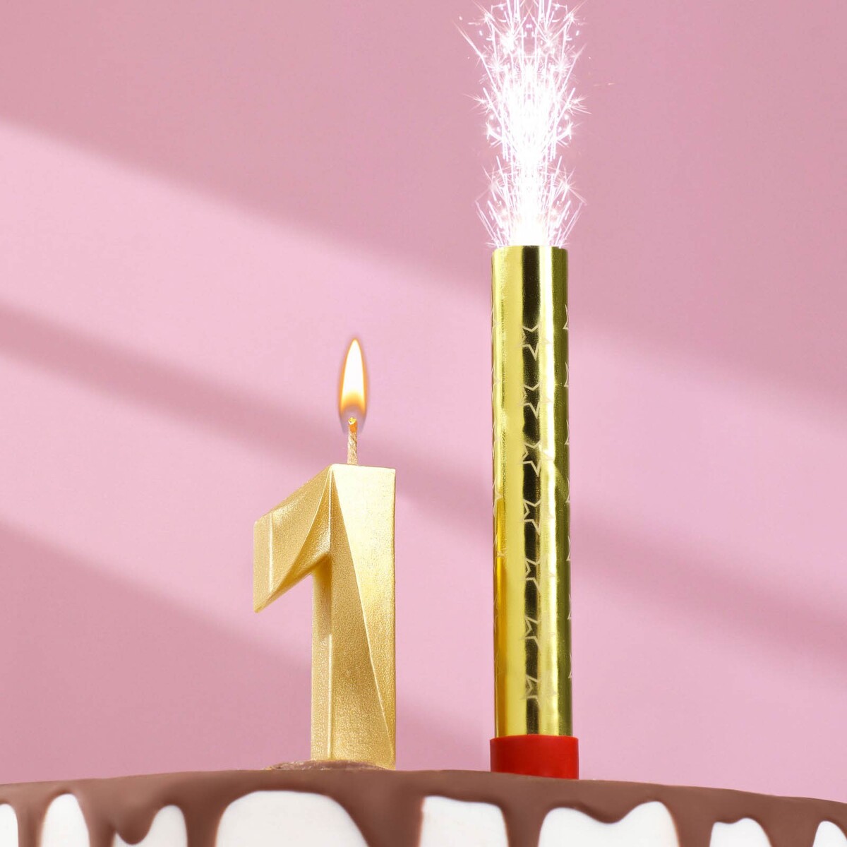 Свеча для торта цифра свеча для торта цифра овал фонтан золотая 5 sima land