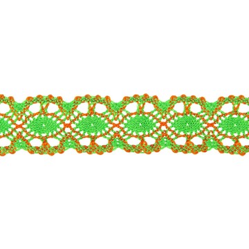 Тесьма плетеная оранжево-зеленая в рулон