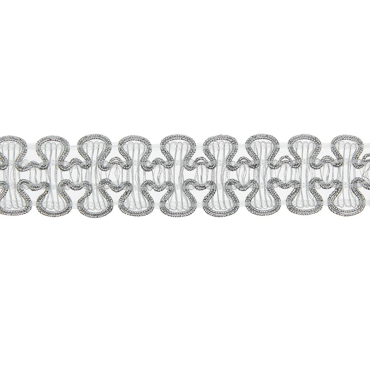 Тесьма плетеная серебряная в рулоне 20 метров
