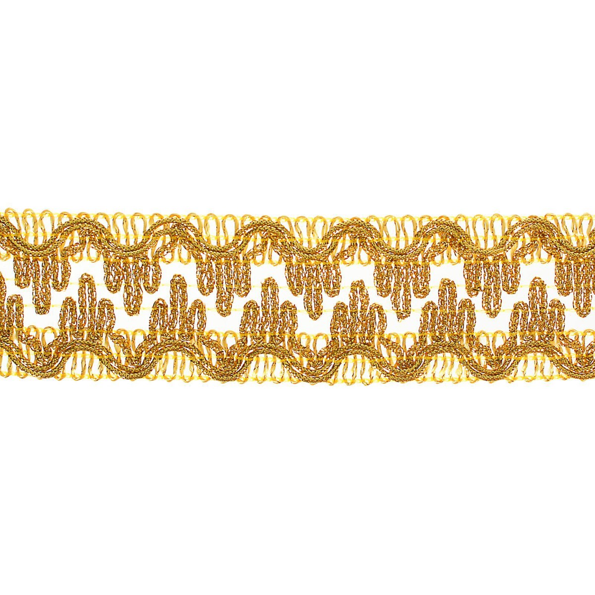 Тесьма золотая 3,6 см, в рулоне 15 метров тесьма золотая прямая 3 7 намотка 25 метров