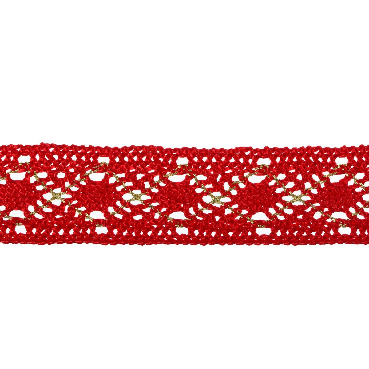 Тесьма красная с люрексом, 2,5 см, в рулоне 10 метров тесьма в виде мишуры серебро 1 5 см в упаковке 24 5 метров