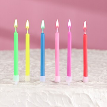 Набор свечей в торт 6 штук, с цветным пл