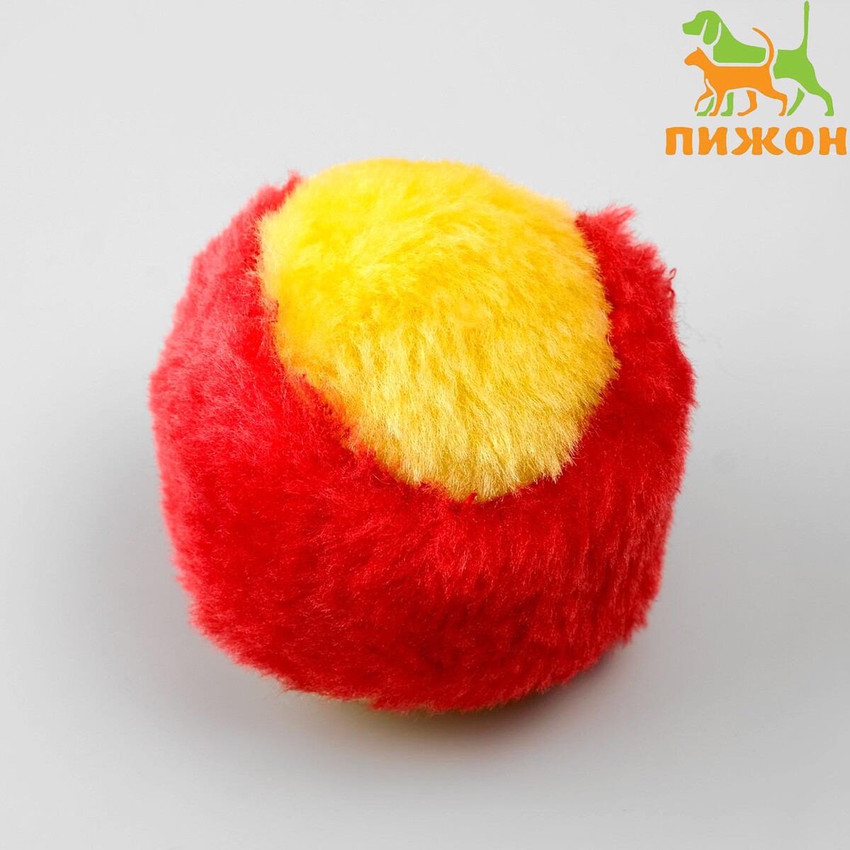 Шарик меховой для кошек, желтый/красный шарик для кошек с перьями