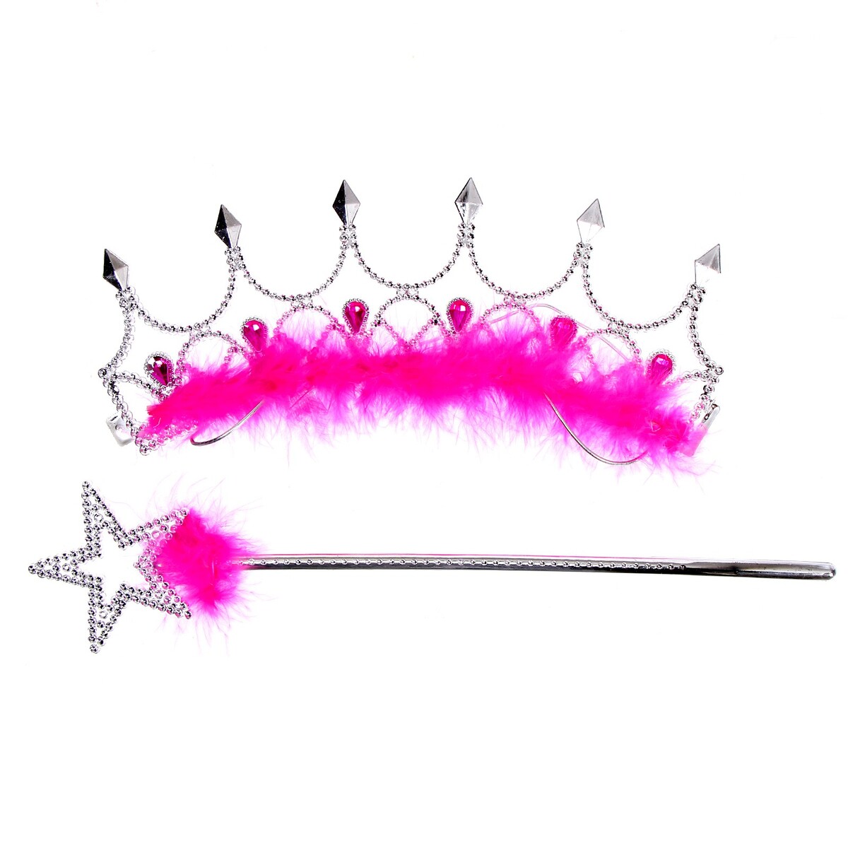 

Карнавальный набор, Розовый;серебристый