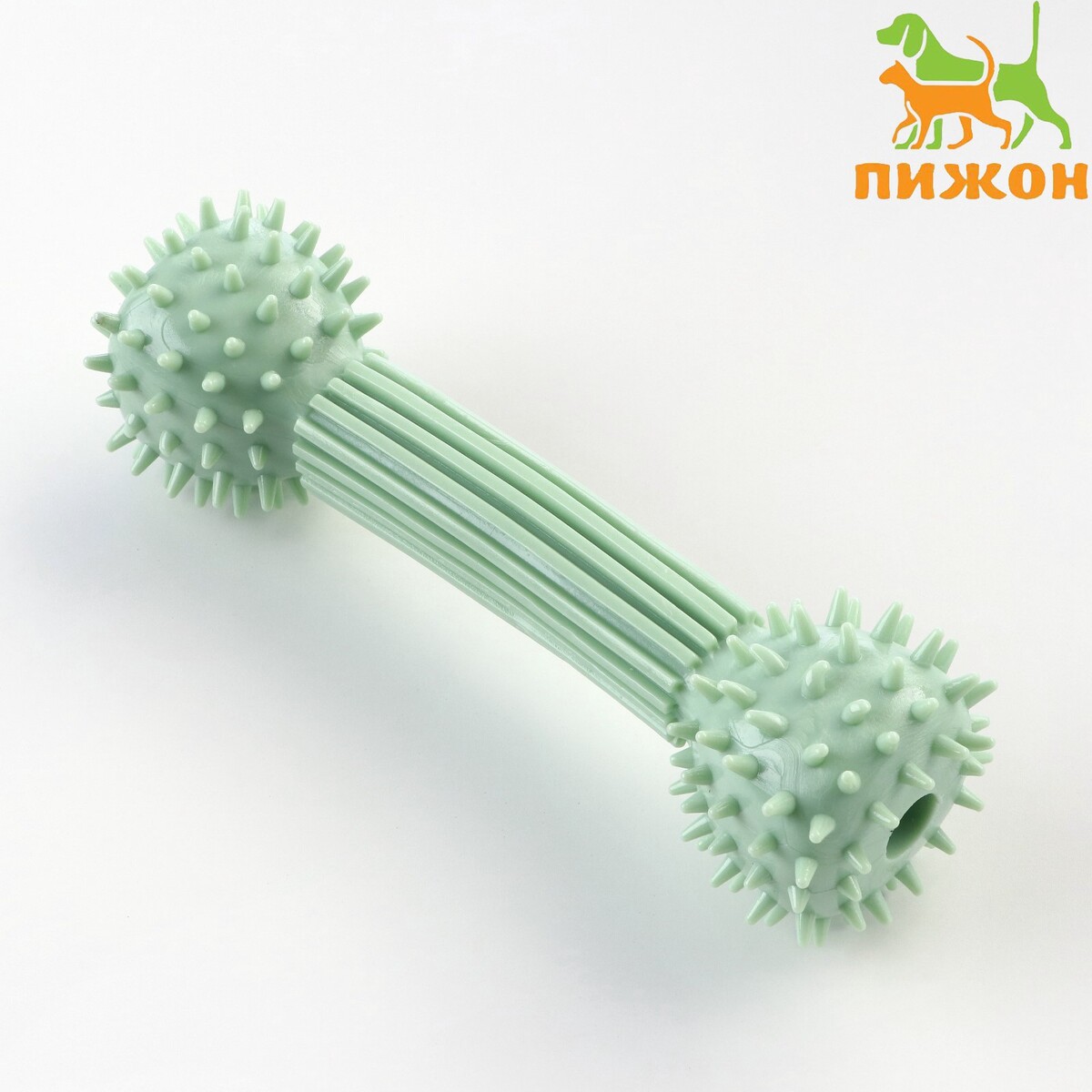 Игрушка для лакомств и сухого корма игрушка гантель шипастая 14 5 см зеленая