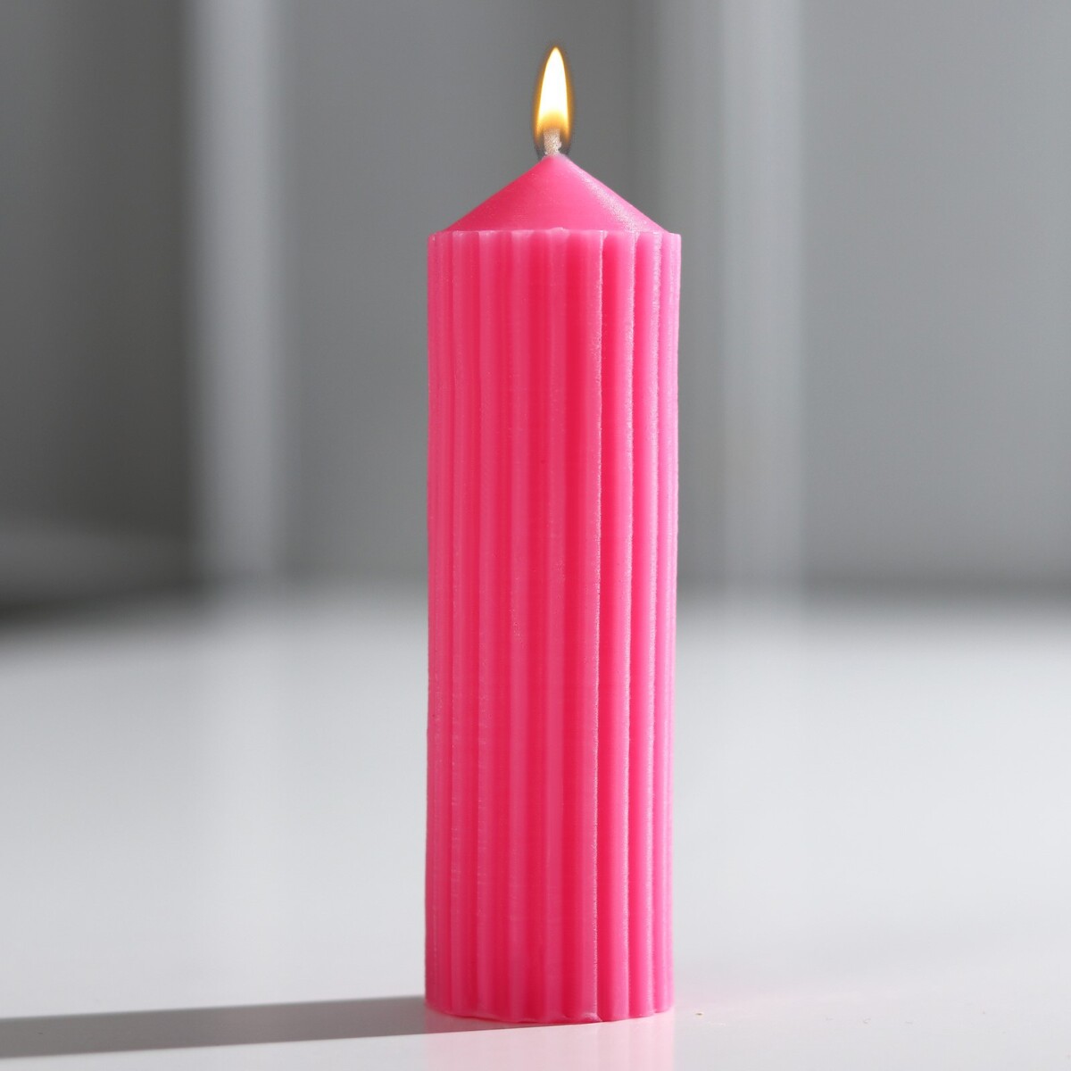 Свеча интерьерная столбик свеча интерьерная for comfort серая 5 х 5 см