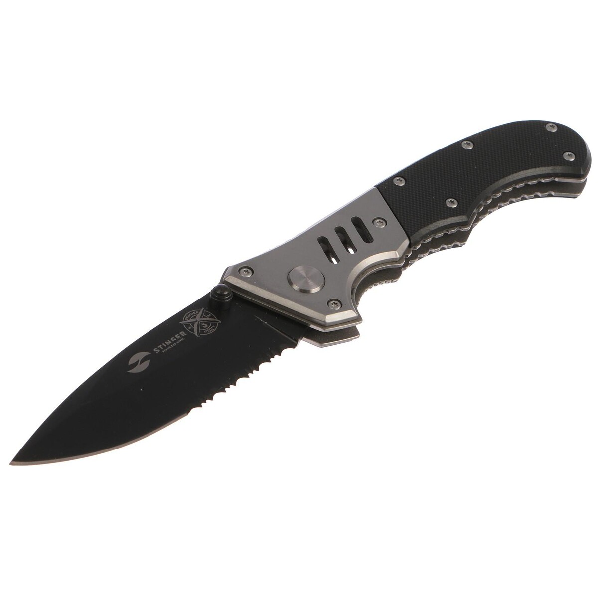 Складной нож stinger с клипом, 80 мм, рукоять: сталь, пластик, коробка картон наушники kingston hyperx cloud stinger core black