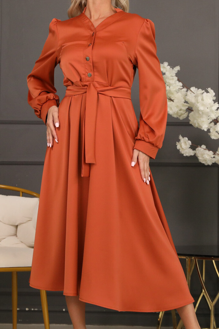 Платье Wisell, размер 44, цвет оранжевый 01239067 - фото 4