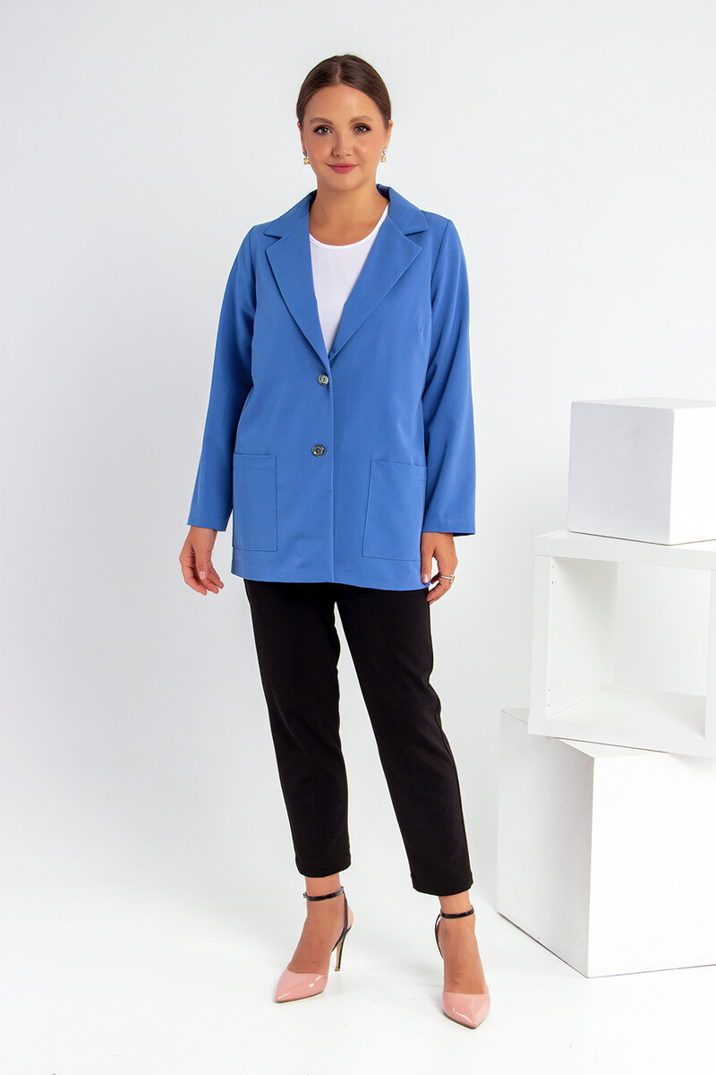 Жакет Liza Fashion, размер 48, цвет синий 01239690 - фото 5