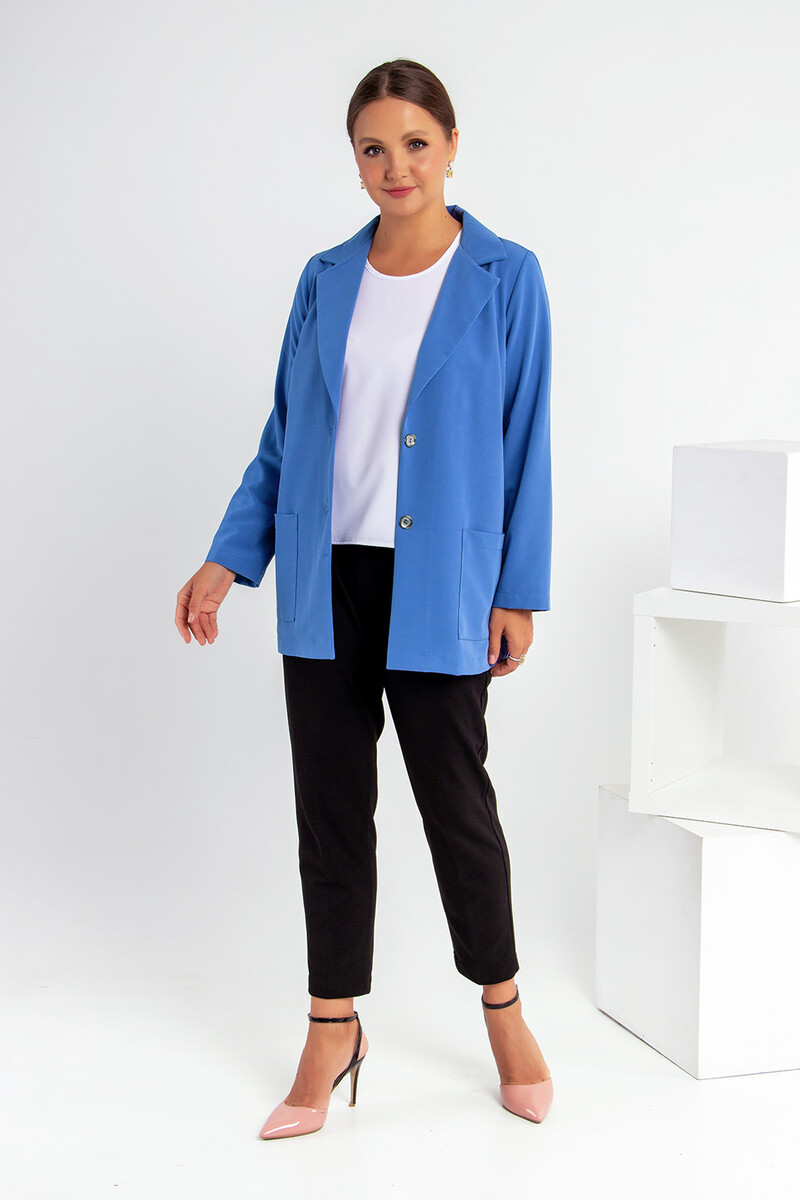 Жакет Liza Fashion, размер 48, цвет синий 01239690 - фото 4