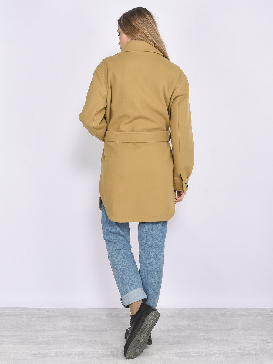 Пальто Veale, размер 40, цвет хаки 01239694 однобортное - фото 3
