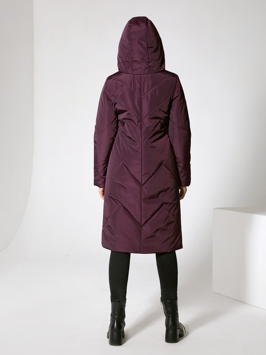 Пальто DizzyWay, размер 42, цвет ежевичный 01239946 однобортное - фото 2