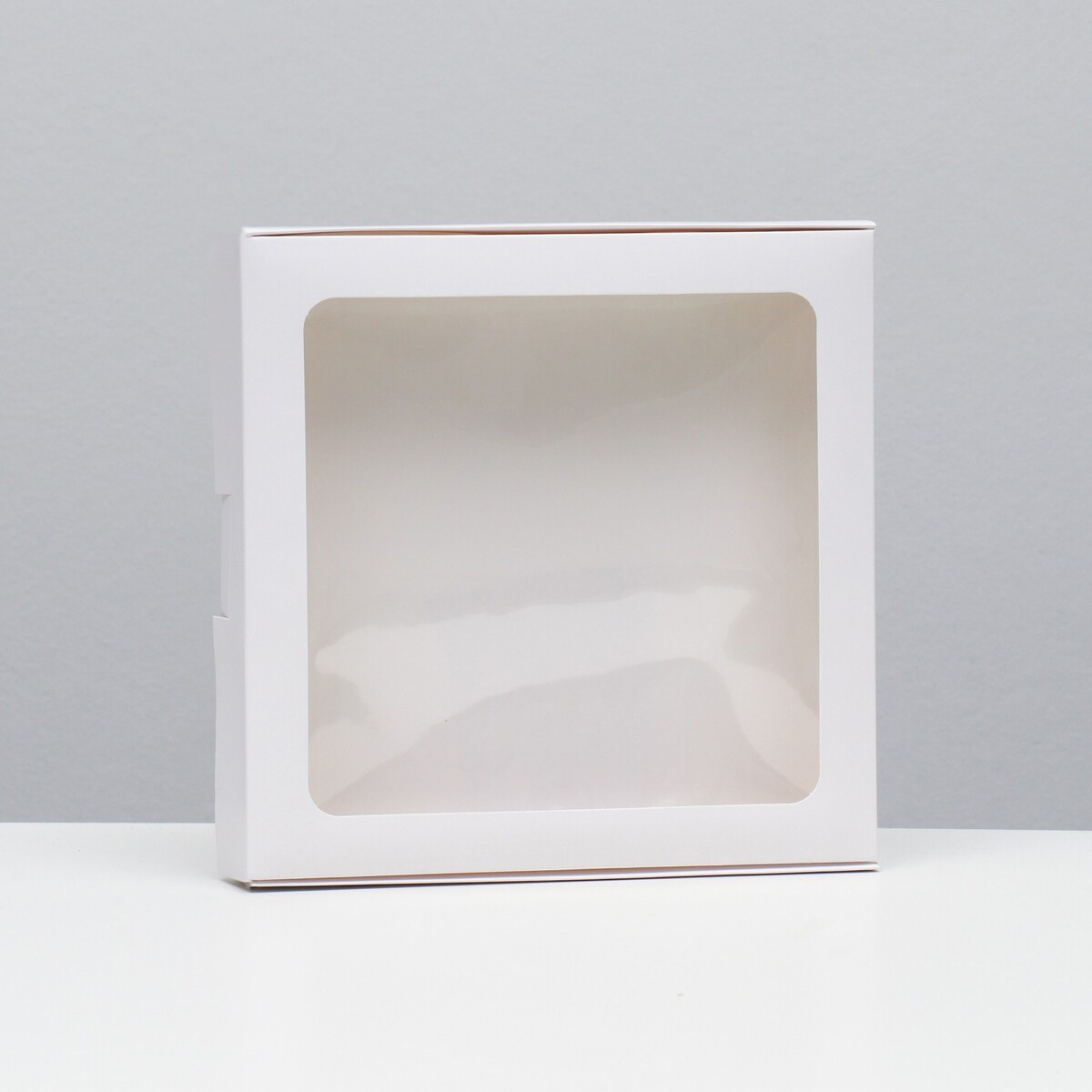 Коробка самосборная, белая, 21 х 21 х 3 см коробка под пироженое белая 17 х 17 х 10 см