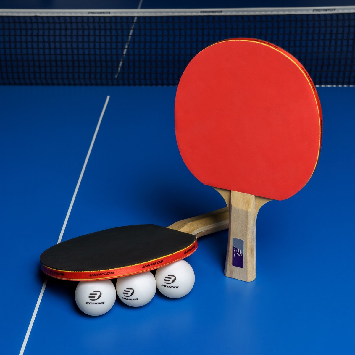фото Набор для настольного тенниса boshika control 10: 2 ракетки,3 мяча, губка 1.5 мм, коническая ручка