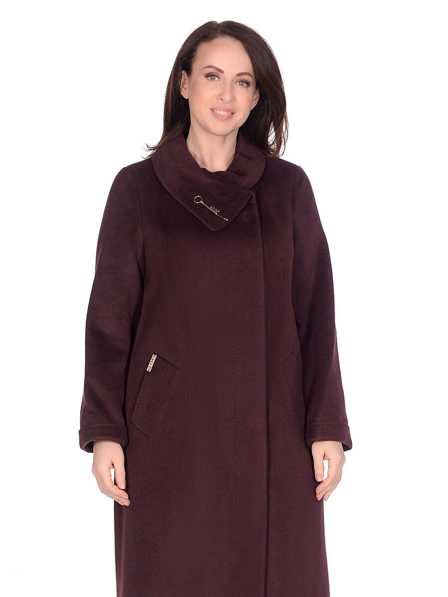 Пальто Veale, размер 46, цвет бордовый 01241025 однобортное - фото 1