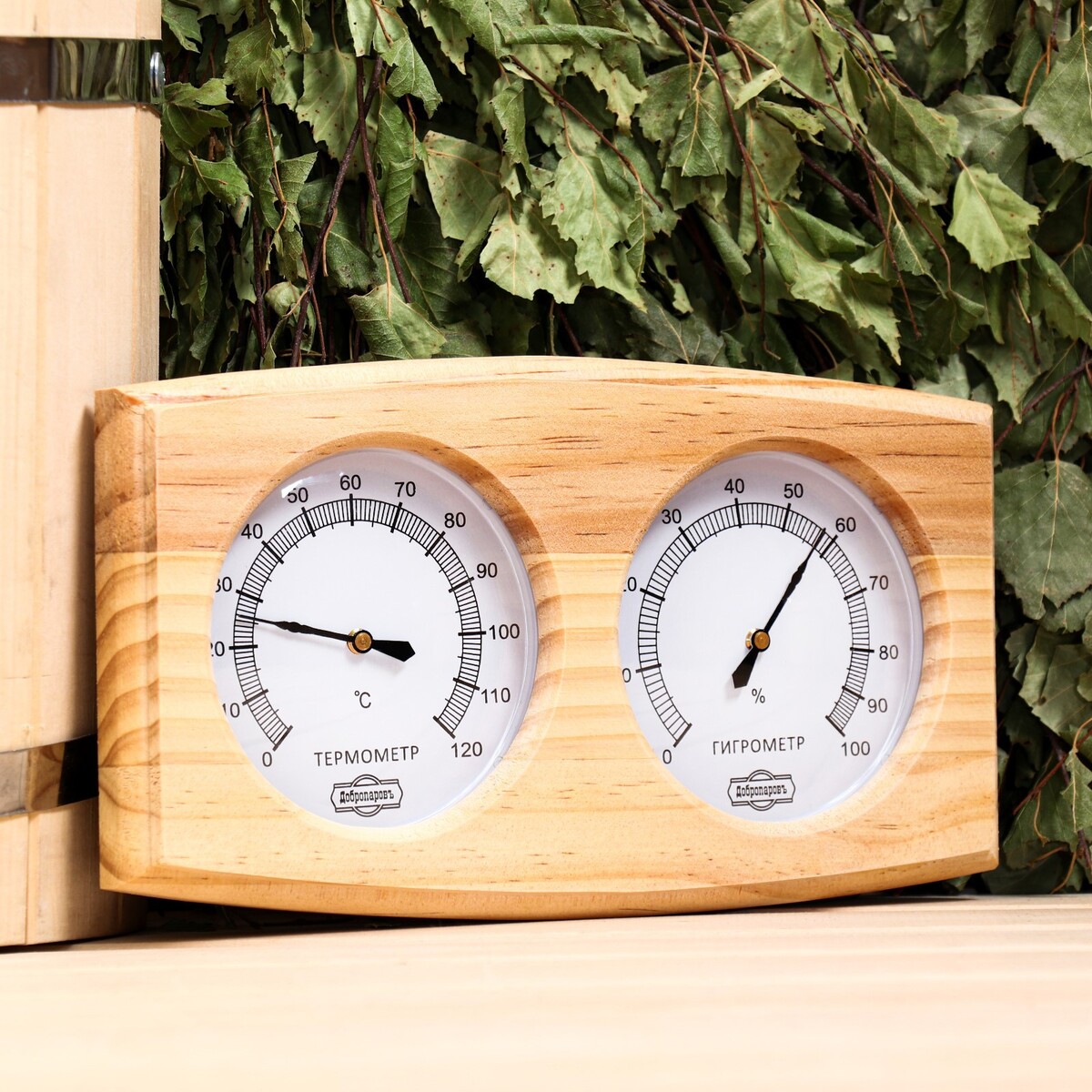 Термометр-гигрометр для бани, деревянный термометр деревянный 50 с