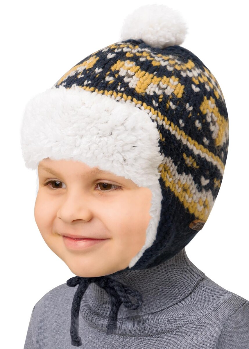 

Шапка, Синий;т.синий\горчичный